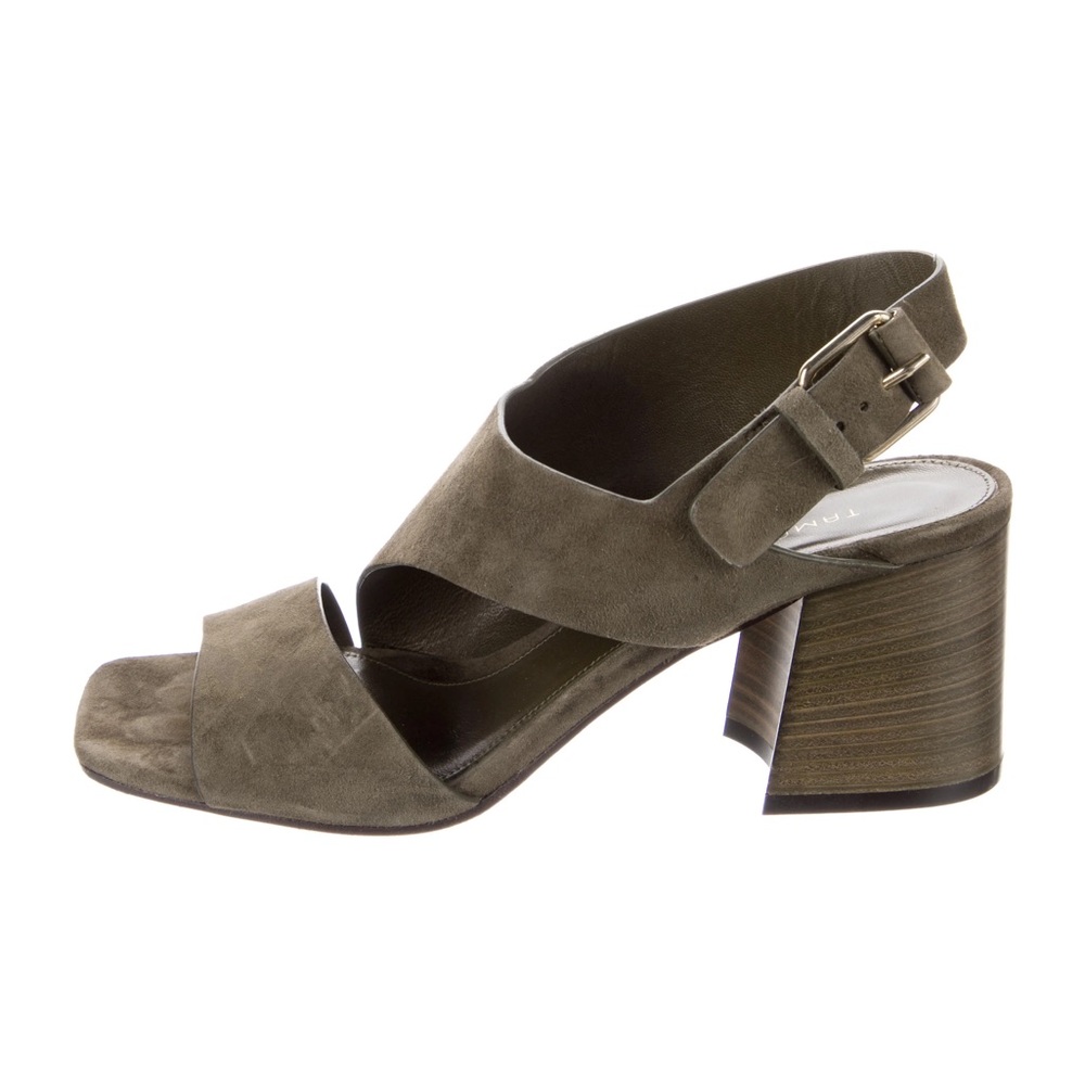 Tamara Mellon suede slingback block sandals sz 37 1/2